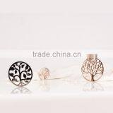 Beautiful Stainless Steel Inlay Zircon Tree of Life Pendant thumbnail-1