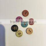 Laser Engraved 2 Holes Black Wooden Buttons for Garment thumbnail-2