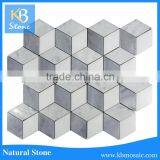 8mm/10mm thickness 3d wall decoration marble mosaic tiles