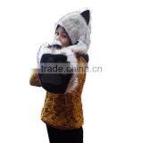 2015 White Wolf Fur Animal Hat Scarf With Paws thumbnail-3