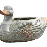 Hot Sale Customized Handmade Painted Duck Flower Pot thumbnail-1