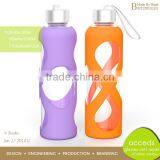 Mouth Blown Personalized Borosilicate Glass Sport Bottle Silicone thumbnail-5