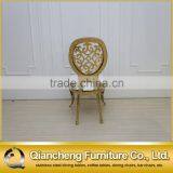 Luxury Gold Stainless Steel Louis Wedding Chair Covers PU thumbnail-2