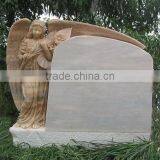 Hand Carved Marble Tombstone With Angel Statue thumbnail-1
