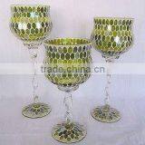 Elegant Green Mosaic Glass Vase thumbnail-2