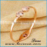Fashion Bracelets Titanium Steel Rose Gold Tone Diamond Charm Bracelet For Women thumbnail-2