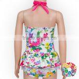 Girls Summer Swimming Outfits Strape Floral Plus Size Ruffle Wholesale Swimwear thumbnail-3