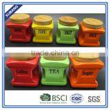 Ceramic Storage Jars Ceramic Canister With Bamboo Lid thumbnail-3