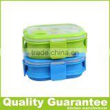 Customized Silicone Bento Box Double-deck Lunch Box Silicone Food Container thumbnail-1