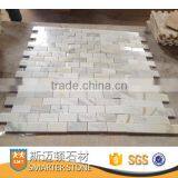Calcutta Gold Brickbond 48x98 MM Subway White Tile ON MESH thumbnail-1