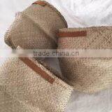 Seagrass Storage Baskets With Leather Hanldes, Belly Decorative Seagrass Baskets thumbnail-1