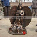 Bronze Standing Buddha Statue With Wings thumbnail-1