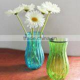 Popular Design Vertical Stripes Classic Transparent Glass Vase thumbnail-1