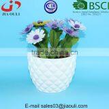 Pineapple Shape Glazed White Ceramic Garden Flower Pot thumbnail-5