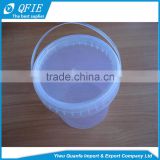 Wholesale clear food grade PP 1 Litre empty plastic screw top buckets with handle
