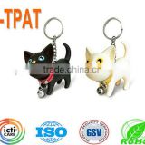 fashionable soft plastic cartoon plastic cat toy keychain
