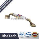 High-grade Door Drawer Cabinets European Garden Ceramic Golden Handle Door Handle thumbnail-3