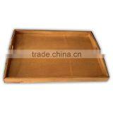 Wooden Tea Fruit Food Tray Honey Color Stain thumbnail-1