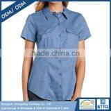 OEM Button Front Dickies Style Women's Short-Sleeve Work Shirt With Button-Flap Chest Pockets thumbnail-4