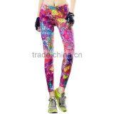 Custom Dry Fit Gym Fitness Leggings Spandex Printing Colorful Yoga Pants thumbnail-1
