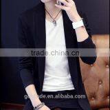 Mens V Neck Long Sleeve Cardigan 100%cotton Latest Designs for Men Knitted Sweater thumbnail-3