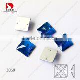 Sapphire Square Crystal Stone Beads Sew on Flat Back Jewelry Accessories Rhinestones thumbnail-2