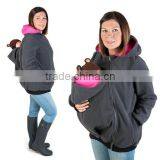 3 in 1 Multifunctional Baby and Mother Carriers Maternity Kangaroo Fleece Jacket Winter Hoodie Coat thumbnail-4