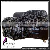 CX-D-82 Luxury Silver Fox Fur Carpet for Home Decoration thumbnail-3