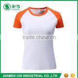 2017 New Design 200gsm Lycra Cotton Short Sleeve White T Shirt for Women thumbnail-1