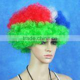 Women Football Cup National Flag Fans Wig Fanatic Halloween Colorful Party Wig Afro Kinky Curly Wigs Synthetic thumbnail-4