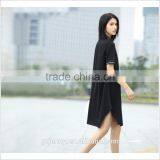 New Season Women Cotton Army Green Short Sleeve Shirt Dress Polo Dress thumbnail-3