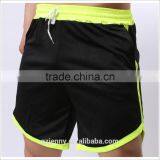 Wholesale Men OEM Sports Gym Used Shorts Blank Polyester Breathable Dry Fit Contrast Color Green Tranning Shorts thumbnail-1