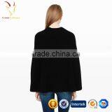 Solid Color Wholesale Wool Hand Knitted Poncho With Zipper thumbnail-4