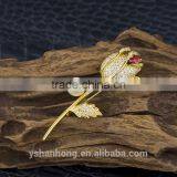 Fashion Micro Natural Pearl Inlay Zircon Gold-plated Corsage thumbnail-4