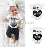 S17532A Girl Cotton Bodys Love Pattern Mom's My Bestie Jumpsuit Summer Jumpsuit thumbnail-1
