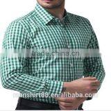 2016 New Wholesale Cutaway Collar Gingham Long Sleeve Custom Men's Formal Dress Shirt thumbnail-6