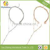 Whosales Crystal Pendant Three Layers of Pearl Collarbone Chain Necklace thumbnail-2