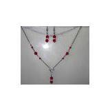 Malaysia Lt Siam Swarovski Crystal Necklace Set thumbnail-1