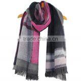 Colorful 100% Acrylic Shawl Stole Winter Geometric Border Korean SCARF RL-206 thumbnail-4