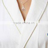 Waffle Cotton Embroidered Robe and Waffle Bathrobe for Couple Shawl/kinomo Style Robe thumbnail-5