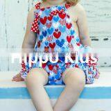 Wholesale New Born Clothes 4th of July Ruffled Romper Cotton Baby Girl Summer Romper Clothing Set thumbnail-1