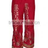 Indian Red Color Printed Palazzo Pants For USA