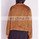 Oem Plus Size Female Faux Suede Biker Jacket Nice Design Low Price Made in China thumbnail-3