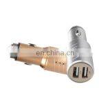 3 in 1 Gold/Silver Aluminum Alloy Anion Air Purifier 5V 3.1A Dual USB Quick Charge Safty Hammer Car Charger thumbnail-3