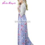 Fast Delivery 3/4 Sleeve Tie Waist Maxi Floral Autumn Woman One Piece Dress Latest thumbnail-2