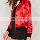 American Europe Style Outdoor Clothing Girl Women Embroidered Zipper Winter Wears Red Color thumbnail-4