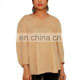 Summer Wear Western Designer Round Neck Long Sleeve Tunic for Women thumbnail-1