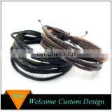 Europe Multilayer Leisure Contracted Hand Woven Leather Bracelet Men With Wax Rope