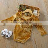 RTS Christmas Back With Bow Plain Romper Romper Girls Leotards Velvet Baby Romper thumbnail-6