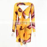 LAITE D2194 New Arrivals Fashion Hollowing Out See-through Sexy Dresses Women Long Sleeve Printed Casual Dresses thumbnail-6